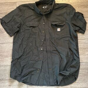 Carhartt Force Sun Defender Mens XL Short Sleeve Chambray Work Shirt Gray